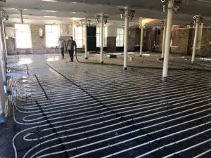 Underfloor heating system in building